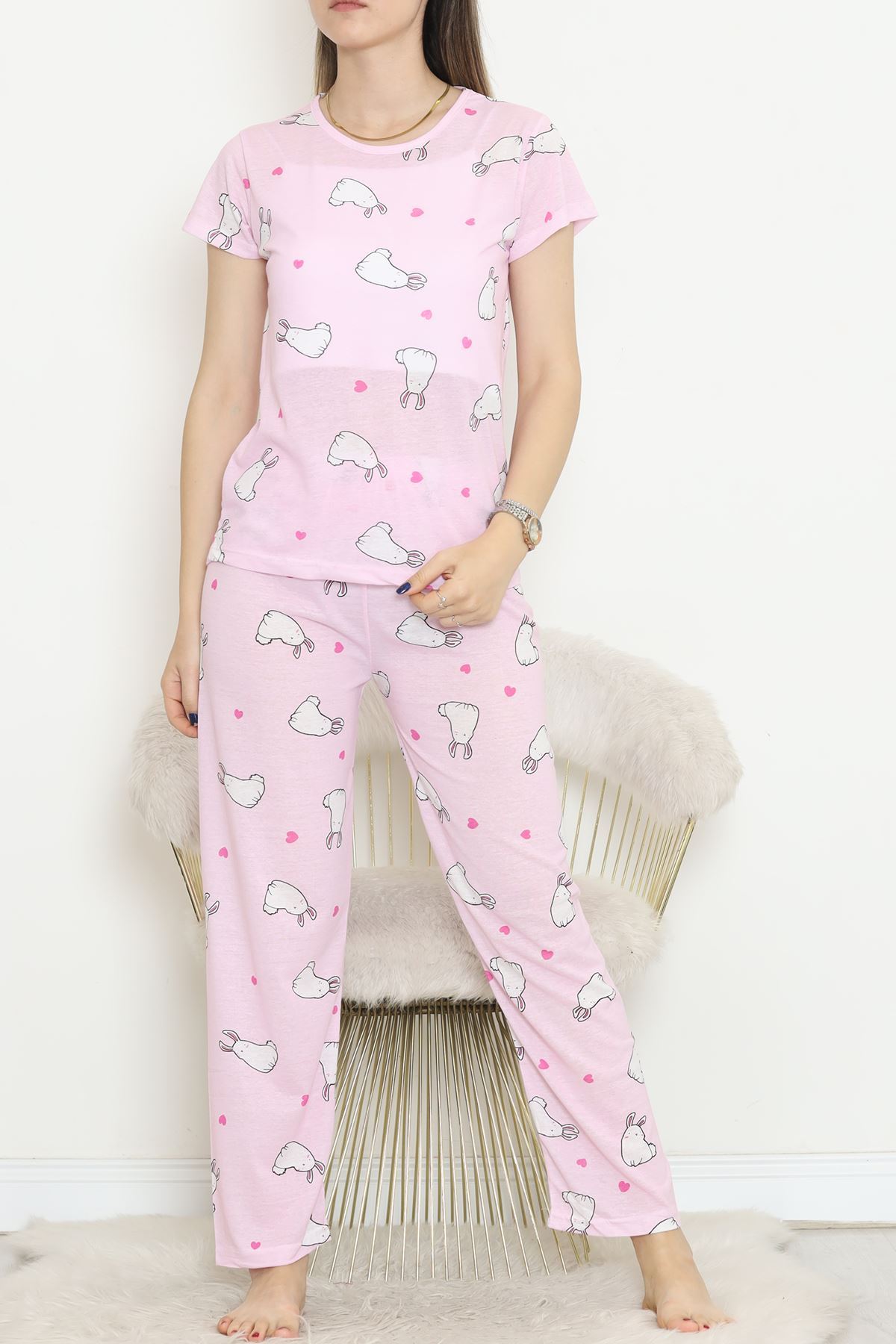 Desenli%20Pijama%20Takımı%20Beyazpembe%20-%20130.1287.