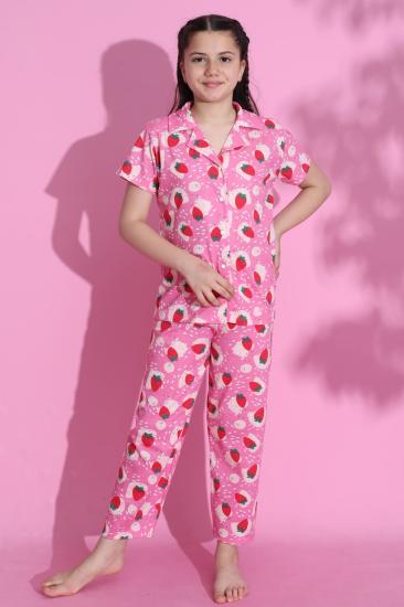 4-13 Yaş Çocuk Pijama Takımı Kırmızıpembe - 403.1287.