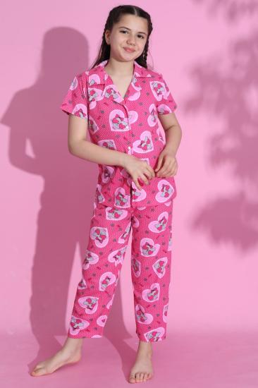 4-13 Yaş Çocuk Pijama Takımı Koyupembe - 403.1287.